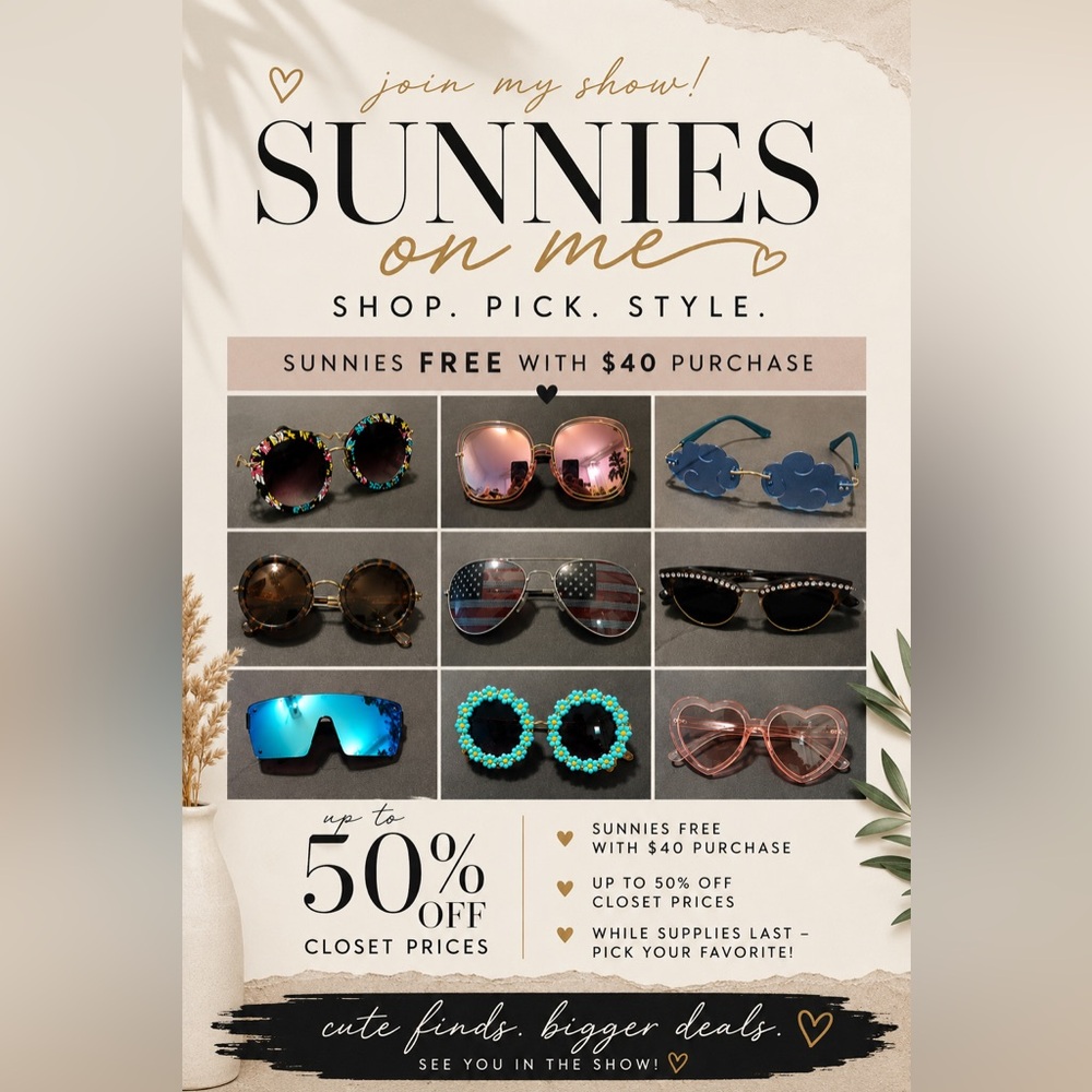 FREE sunglasses with Show Purchase !